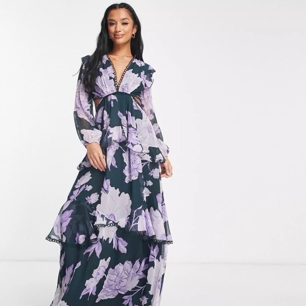 Asos Maxi Floral Wedding Guest Dress